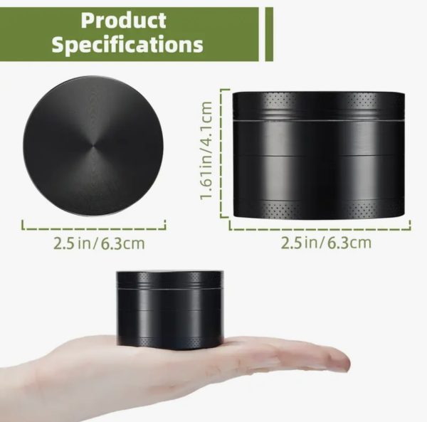 2.6in Stainless Steel 4-Layer Manual Herb Grinder - Image 3